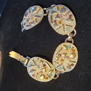Sarah Coventry Rhinestone Panel Bracelet.
